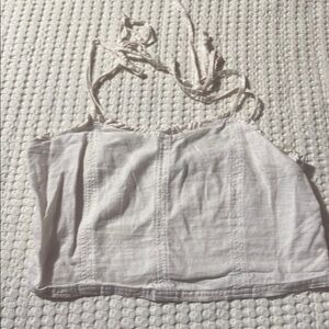 Aerie White Tank Top Tie Straps